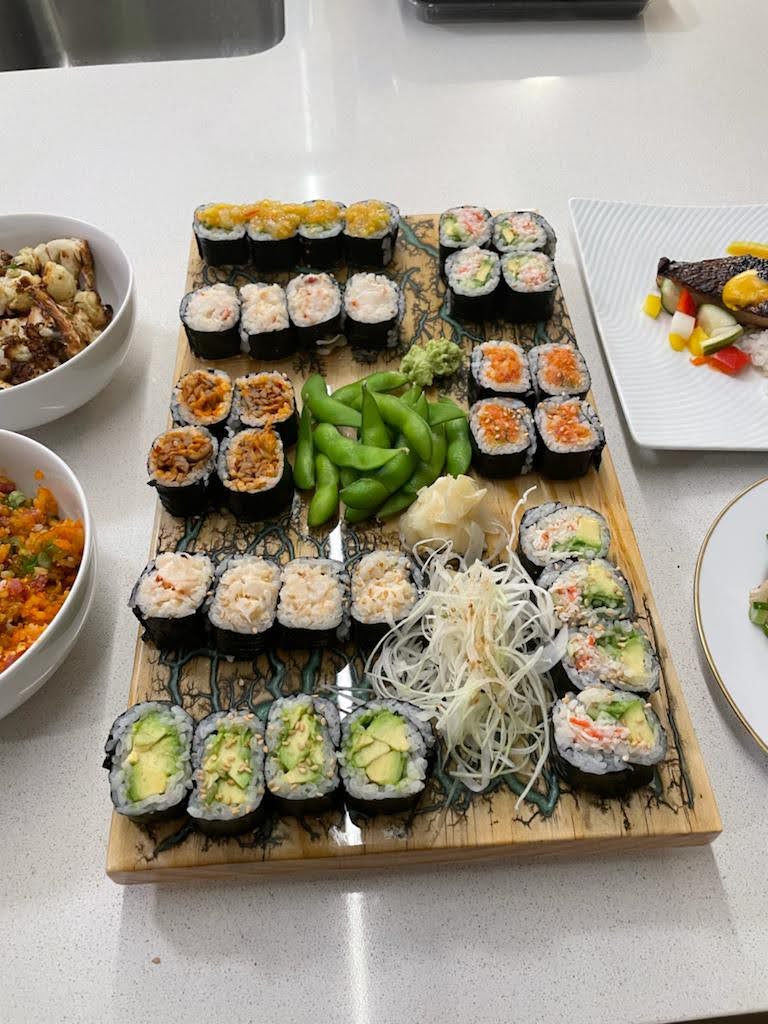 Sushi Board - Fractal Burned Serving Tray (16" x 9")