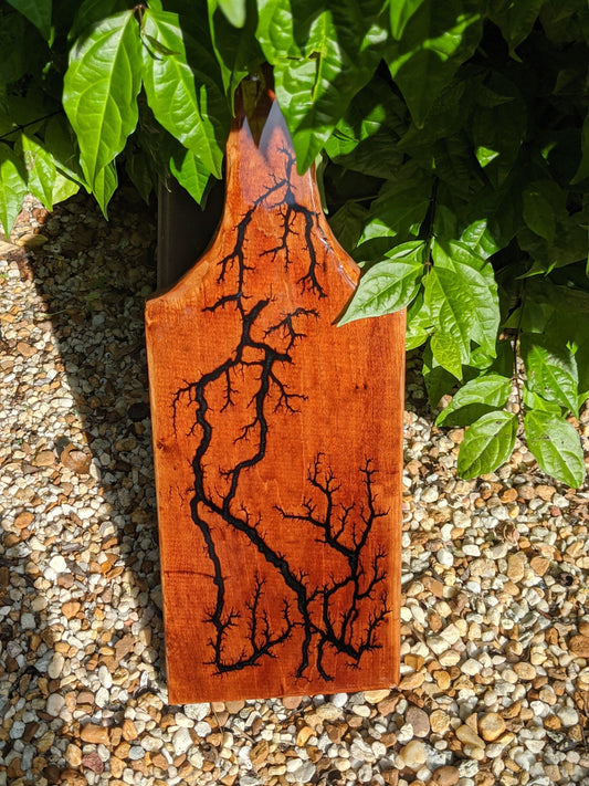 Handled Charcuterie Board - Fractal Burned with Comfort-Grip Handle