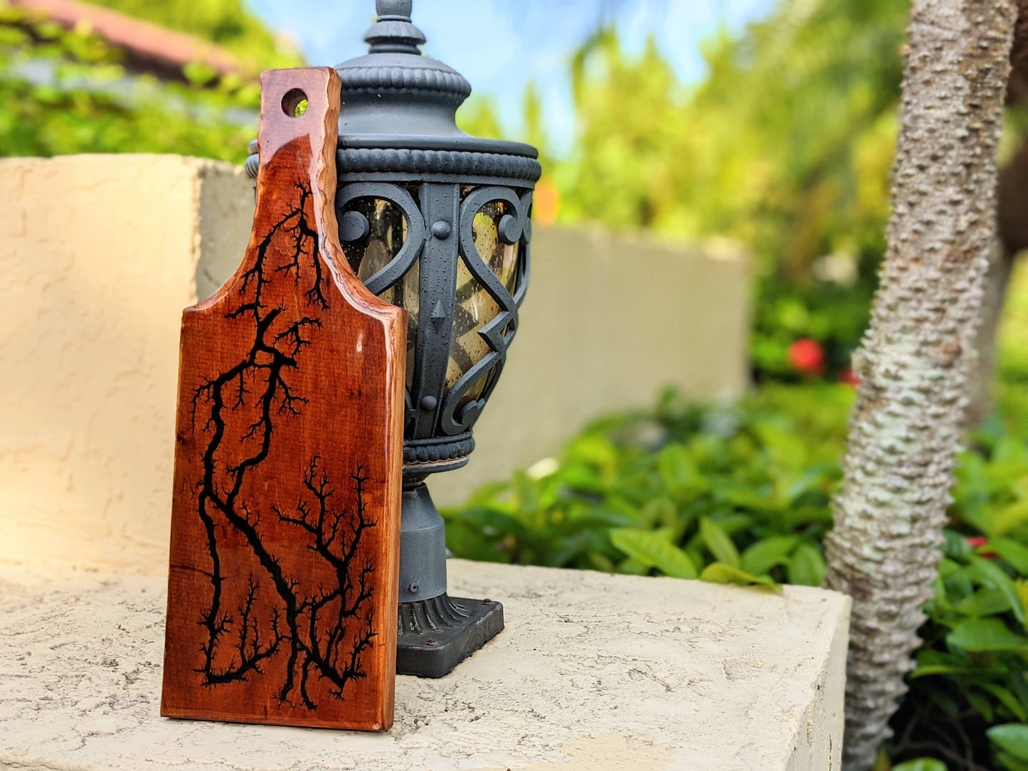 Handled Charcuterie Board - Fractal Burned with Comfort-Grip Handle