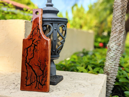 Handled Charcuterie Board - Fractal Burned with Comfort-Grip Handle