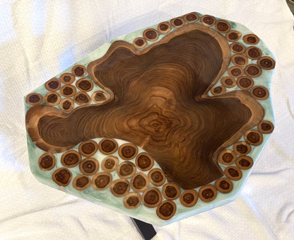 The Jade In The Forest | Live Edge Teak & Resin Accent Table