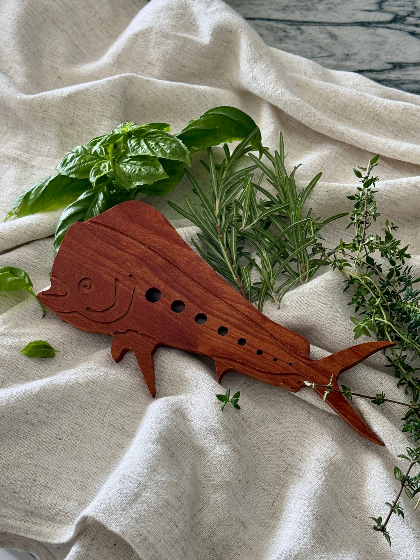 The Cedar Bull Mahi Herb Stripper | Handcrafted Wooden Herb Tool for Fresh Garden Herbs