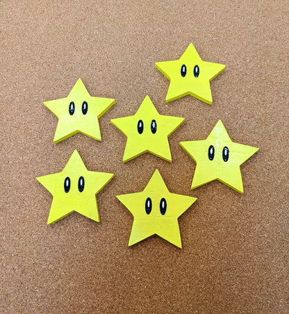 Mario Super Star Wood Coaster Set - Handcrafted Gaming Coasters (Set of 4)