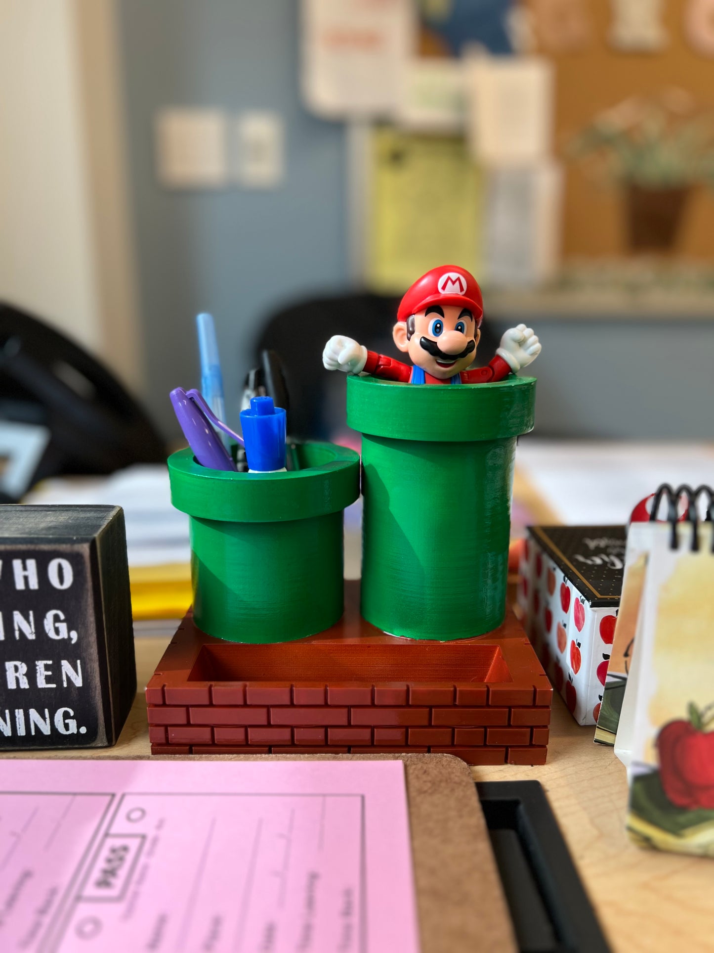 Mario Pipe Desk Organizer
