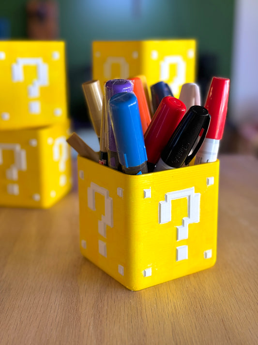 Mario Question Block Pen Holder