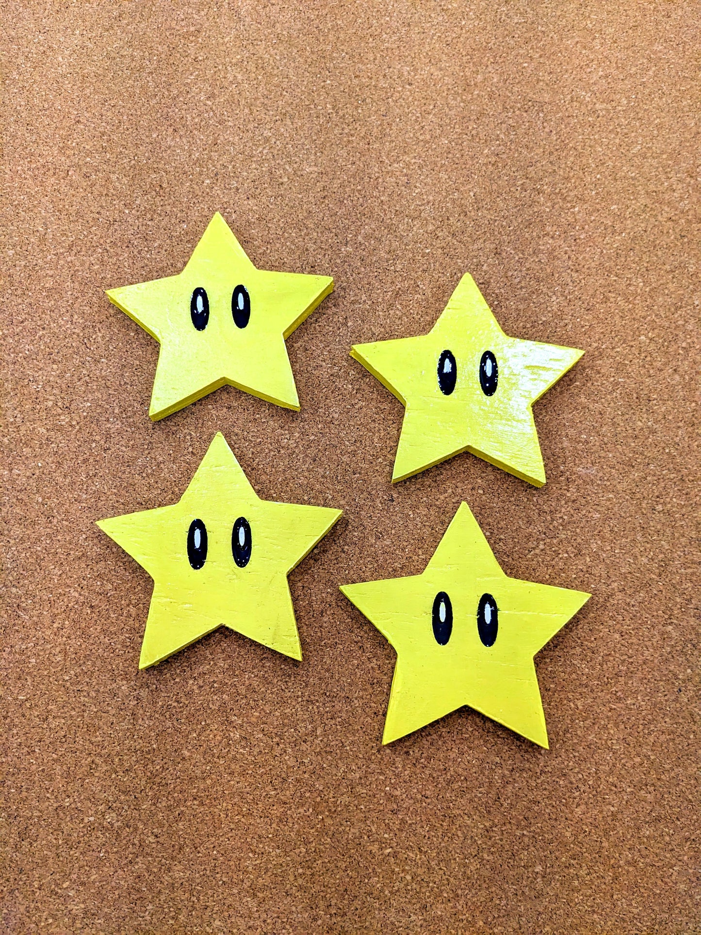 Mario Super Star Wood Coaster Set - Handcrafted Gaming Coasters (Set of 4)