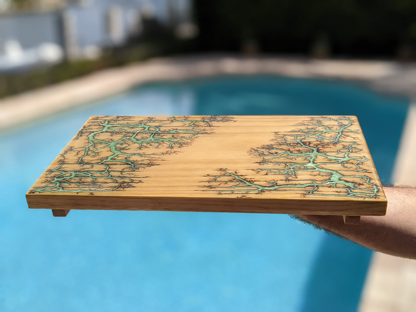 Sushi Board - Fractal Burned Serving Tray (16" x 9")