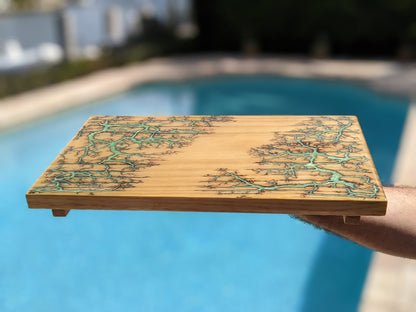 Sushi Board - Fractal Burned Serving Tray (16" x 9")