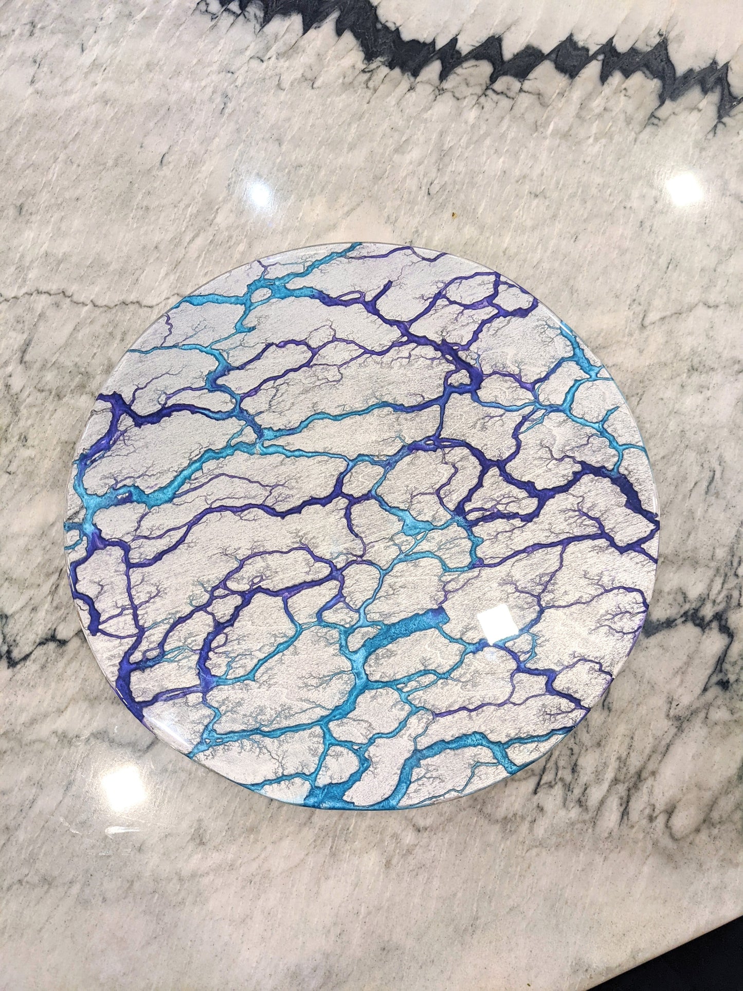 Fractal Burned Round Charcuterie Board - Customizable (15")