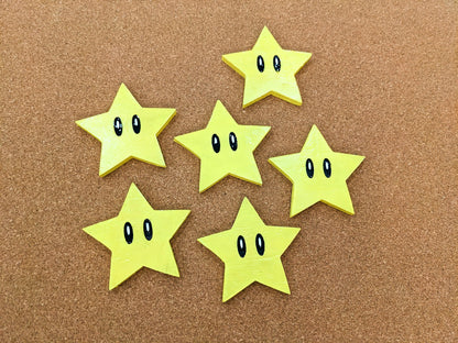 Mario Super Star Wood Coaster Set - Handcrafted Gaming Coasters (Set of 4)